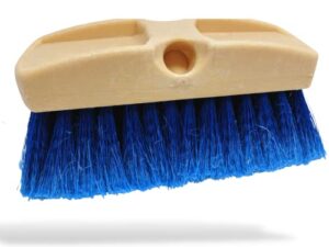 teravan 8 inch blue obround medium soft flow through brush with flagged ends for rv's and larger vehicles