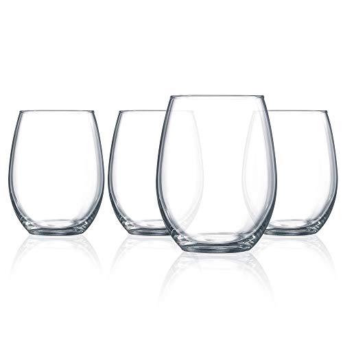 Luminarc Arc International N7337 Cachet Stemless Wine Glass,15 Ounce, Set of 4, Clear