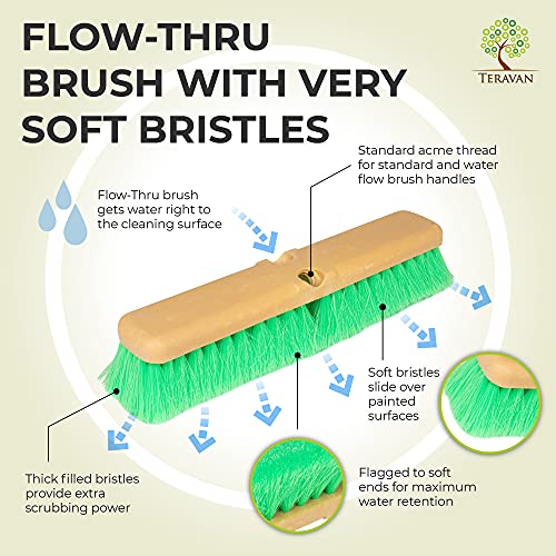 Teravan Green Obround Very Soft Flow Through Brush, 18 Inch