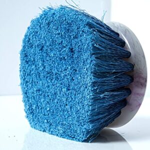 Teravan Blue Round Medium Soft Flow-Thru Brush for Cleaning Car Wheels, Tires, and Utility Cleaning (4.5" Regular Trim)