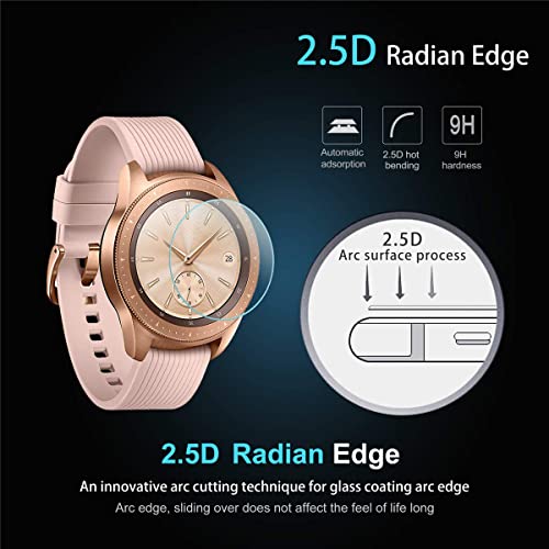 Diruite 4-Pack for Samsung Galaxy Watch 4 Classic 42mm / Galaxy Watch 42mm and Galaxy Watch 3 41mm Screen Protector Tempered Glass [2.5D 9H Hardness][Anti-Scratch]