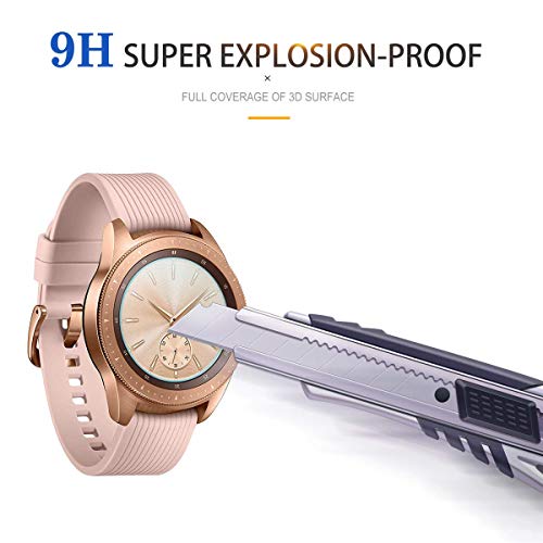 Diruite 4-Pack for Samsung Galaxy Watch 4 Classic 42mm / Galaxy Watch 42mm and Galaxy Watch 3 41mm Screen Protector Tempered Glass [2.5D 9H Hardness][Anti-Scratch]