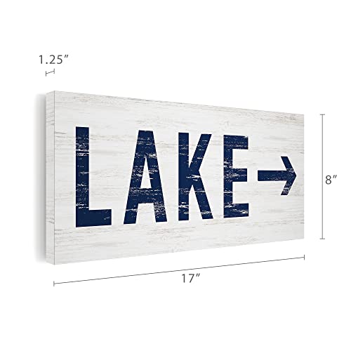 Barnyard Designs 'Lake Sign' Lake House Decor for the Home, Hanging Lake Wall Decor Lake Sign, Lake House Sign for Lake House Kitchen, Rustic Lake Decor for Home, 17" x 8"