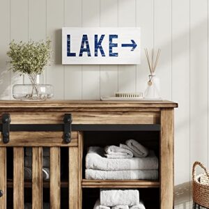 Barnyard Designs 'Lake Sign' Lake House Decor for the Home, Hanging Lake Wall Decor Lake Sign, Lake House Sign for Lake House Kitchen, Rustic Lake Decor for Home, 17" x 8"