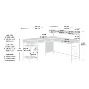 Sauder Canal Street L-Shaped Desk, Coastal Oak finish