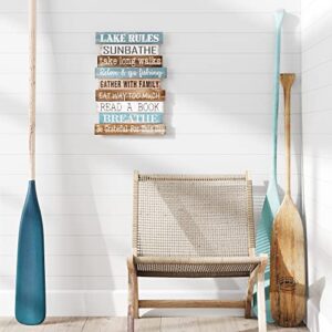 Barnyard Designs 'Lake Rules' Lake House Decor for the Home, Hanging Lake Wall Decor Lake Sign, Lake Signs for Lake House Kitchen, Rustic Lake Decor for Home Sign, 14" x 21"