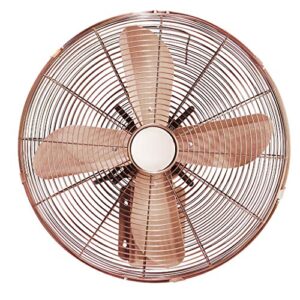 16-inch Metal Retro Wall Fan, Swinkz Mechanical / Remote Control Wall-mounted Fan, 3 Speed, Shaking Head, 100W, Retro Copper ( Color : Remote control )