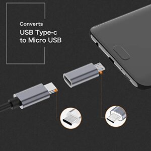 JXMOX USB C to Micro USB Adapter, (4-Pack) Type C Female to Micro USB Male Convert Connector Support Charge Data Sync Compatible with Samsung Galaxy S7 S7 Edge, Nexus 5 6 and Micro USB Devices(Grey)