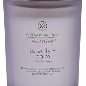 Chesapeake Bay Candle Scented Candles, Serenity + Calm (Lavender Thyme) & Peace + Tranquility (Cashmere Jasmine), Medium (2-Pack), 2 Count