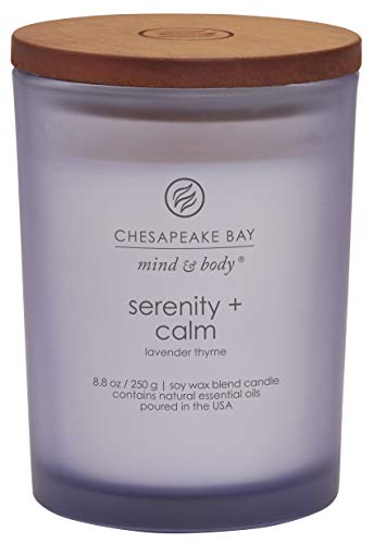 Chesapeake Bay Candle Scented Candles, Serenity + Calm (Lavender Thyme) & Peace + Tranquility (Cashmere Jasmine), Medium (2-Pack), 2 Count