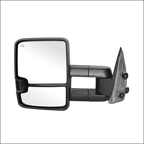 Perfit Zone Towing Mirrors Replacement Fit for 1999-2002 SILVERADO SIERRA, W/HEATED,W/AMBER SIGNAL,Clearance Lamp,BLACK (PAIR SET)