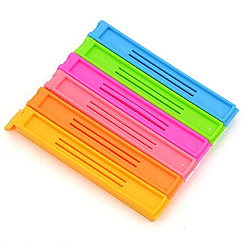 Godagoda 10 pcs Plastic Bag Sealer Clips for Easy Storage, Fully Reusable (Mix Color)