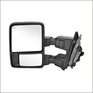 Perfit Zone Towing Mirrors Replacement Fit for 1999-2007 F-250 F-350 F-450 F-550 SUPER DUTY,POWER HEATED,W/SMOKE SIGNAL,BLACK (PAIR SET)