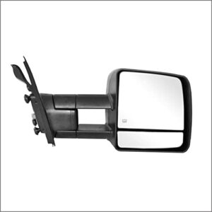 Perfit Zone Towing Mirrors Replacement Fit for 2007-2017 TUNDRA, SEQUOIA, POWER HEATED ,W/AMBER SIGNAL,BLACK (PAIR SET)