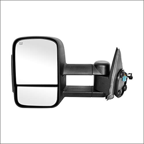 Perfit Zone Towing Mirrors Replacement Fit for 2003-2007 SILVERADO SIERRA, POWER HEATED, W/SMOKE SIGNAL,BLACK (PAIR SET)