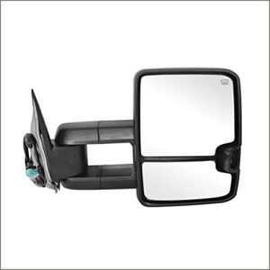 Perfit Zone Towing Mirrors Replacement Fit for 2003-2007 SILVERADO SIERRA, W/HEATED,W/SMOKE SIGNAL,Clearance lamp,BLACK (PAIR SET)