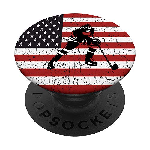 American Flag Hockey Pop Socket PopSockets PopGrip: Swappable Grip for Phones & Tablets