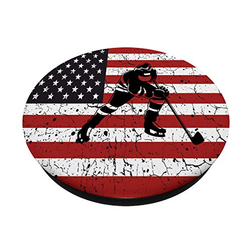 American Flag Hockey Pop Socket PopSockets PopGrip: Swappable Grip for Phones & Tablets