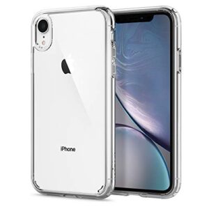 spigen ultra hybrid [anti-yellowing pc back] [military grade] designed for iphone xr case, 6.1 inch cover - crystal clear