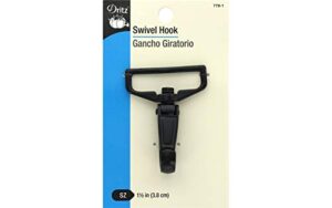 dritz swivel hook for 1-1/2-inch wide strapping, 1-1/2", matte black
