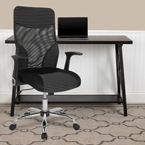 Flash Furniture Milford High Back Ergonomic Office Chair with Contemporary Mesh Design in Black and White