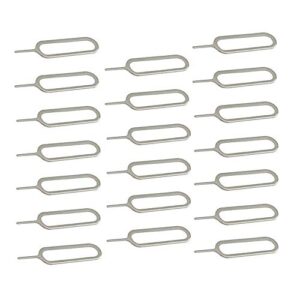 etech collection sim card tray remover eject pin key tool for iphone ipad samsung galaxy smart phone/tablet and more (silver) (20 pack)
