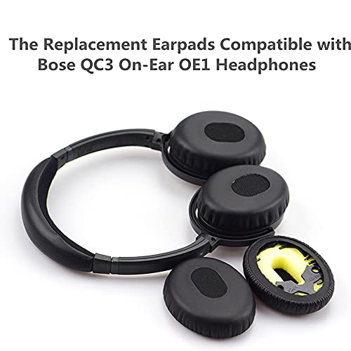 QC3 Replacement Ear Cushions Kit Exact Replacement Ear Pads Compatible with Bose QC3 On-Ear OE1 Headphones
