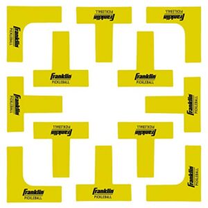 franklin sports pickleball court marker kit - lines marking set with tape measure - official size court throw down markers