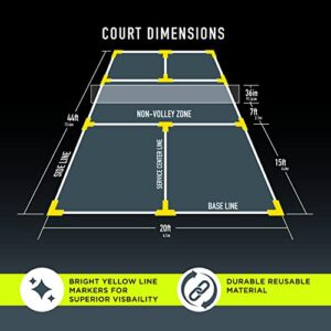 Franklin Sports Pickleball Court Marker Kit - Lines Marking Set with Tape Measure - Official Size Court Throw Down Markers