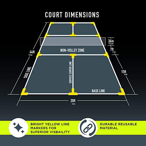 Franklin Sports Pickleball Court Marker Kit - Lines Marking Set with Tape Measure - Official Size Court Throw Down Markers