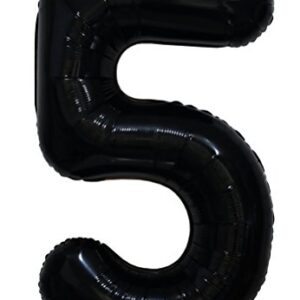 Tellpet Black Number 5 Balloon, 40 Inch