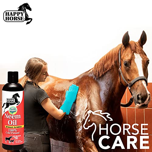 Happy Horse Neem Oil, 100% Cold Pressed and Unrefined, Cosmetic Grade, Add to Horse Fly Spray, 12oz