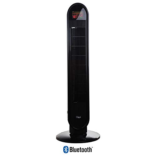 Ozeri 360 Oscillation Tower Fan with Bluetooth and Micro-Blade Noise Reduction Technology, Black