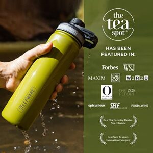 The Tea Spot Steepware Tea Tumbler and Thermos, 22oz, Tea Bottle with tea infuser for loose leaf tea or iced coffee, Sleek Double Wall Tumbler & Insulated Travel Bottle - Black