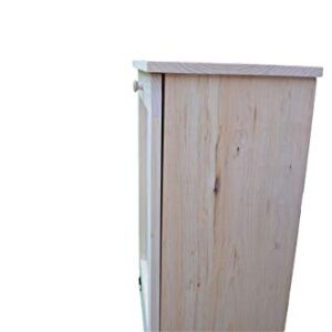 Amish Wares Tilt Out Solid Pine Unfinished Trash Bin Can Holder/Laundry Clothes Hamper