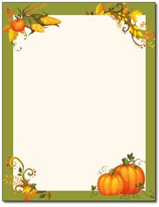 thanksgiving harvest border stationery - 80 sheets