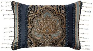 five queens court palmer boudoir decorative throw pillow, teal, 21x15