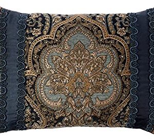 Five Queens Court Palmer Boudoir Decorative Throw Pillow, Teal, 21X15