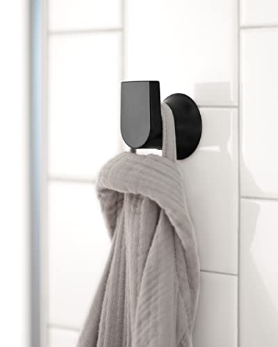 Moen Genta LX Matte Black Modern Single Robe or Towel Hanger for Kitchen or Bathroom, BH3803BL