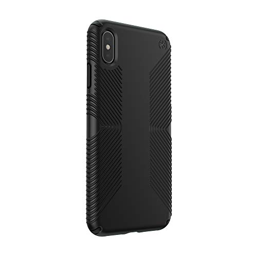 Speck Presidio Grip iPhone XS Max Case - Slim Fit, Silicone, Black/Black