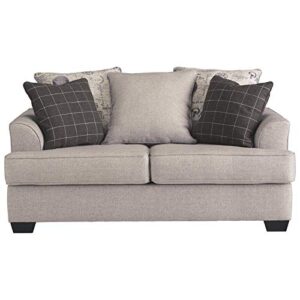 signature design by ashley velletri chenille stylish loveseat with 2 accent pillows, beige