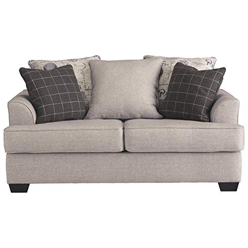 Signature Design by Ashley Velletri Chenille Stylish Loveseat with 2 Accent Pillows, Beige