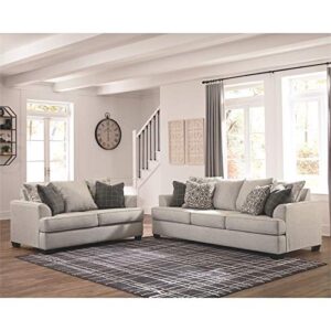 Signature Design by Ashley Velletri Chenille Stylish Loveseat with 2 Accent Pillows, Beige