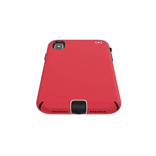 Speck Products Compatible Phone Case for Apple iPhone Xs Max, Presidio Sport Case, Heartrate Red/Sidewalk Grey/Black