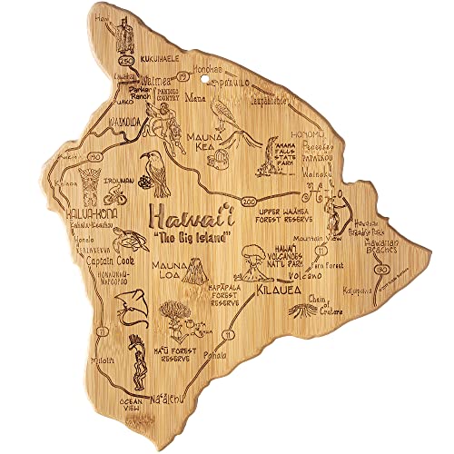 Totally Bamboo Destination Hawaii Serving and Cutting Board, Includes Hang Tie for Wall Display