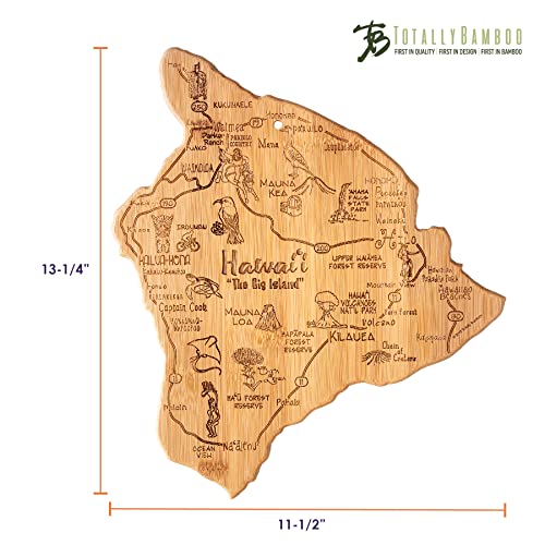 Totally Bamboo Destination Hawaii Serving and Cutting Board, Includes Hang Tie for Wall Display