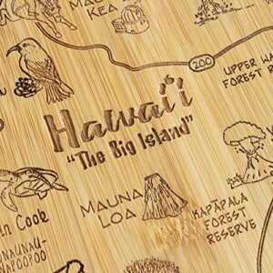 Totally Bamboo Destination Hawaii Serving and Cutting Board, Includes Hang Tie for Wall Display
