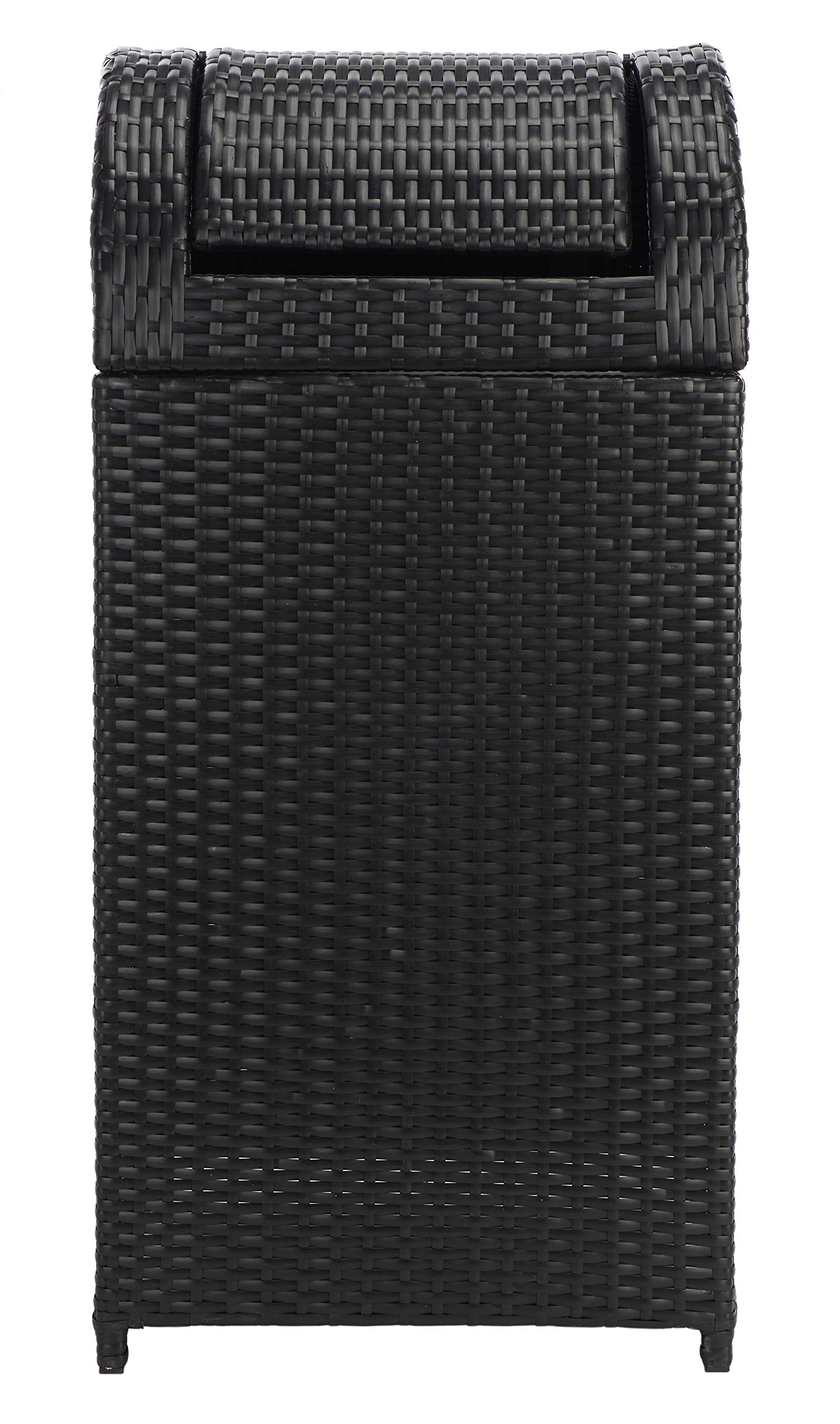 Safavieh Outdoor Collection Serapis Black Wicker Trash Bin