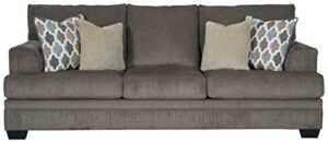 signature design by ashley dorsten contemporary sofa with 4 throw pillows, gray