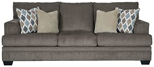 Signature Design by Ashley Dorsten Contemporary Sofa with 4 Throw Pillows, Gray